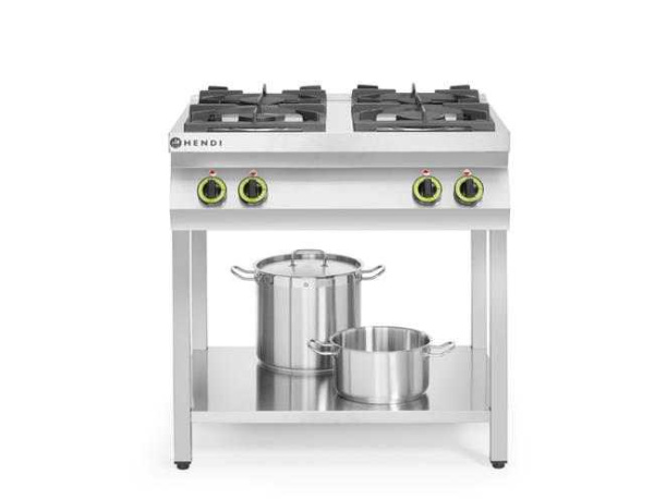 HENDI dujinė viryklė, Kitchen Line, 4 degikliai – su atviru stovu, HENDI, Kitchen Line, 19kW, 800x700x(H)900mm 227589 | E-gastro