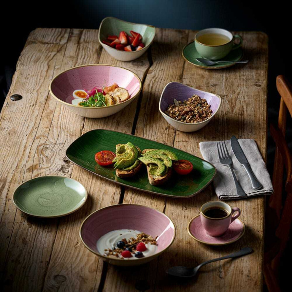 FINE DINE Lėkštė aukštu krašteliu Sorrel, žalia, ø210 mm, 6 vnt. SSRSWP211 | E-gastro