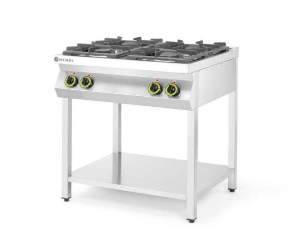 HENDI dujinė viryklė, Kitchen Line, 4 degikliai – su atviru stovu, HENDI, Kitchen Line, 19kW, 800x700x(H)900mm 227589 | E-gastro