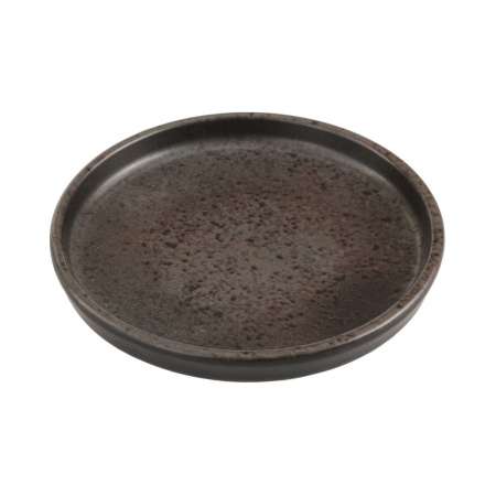 FINE DINE Lėkštė aukštu krašteliu Ironstone, juoda, ø150 mm, 6 vnt. 04SWA000081 | E-gastro