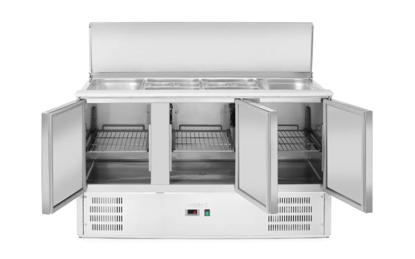 ARKTIC 3 durų šaldomas stalas salotoms su atlenkamuju dangčiu, 368L, 1365x700x(H)860mm 236178 | E-gastro