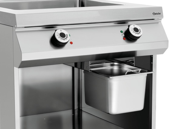 BARTSCHER Daugiafunkcinė elektrinė kepimo plokštuma - gruzdintuvė, ant atviros spintelės, 800 mm, 400V/10kW 296426 | E-gastro