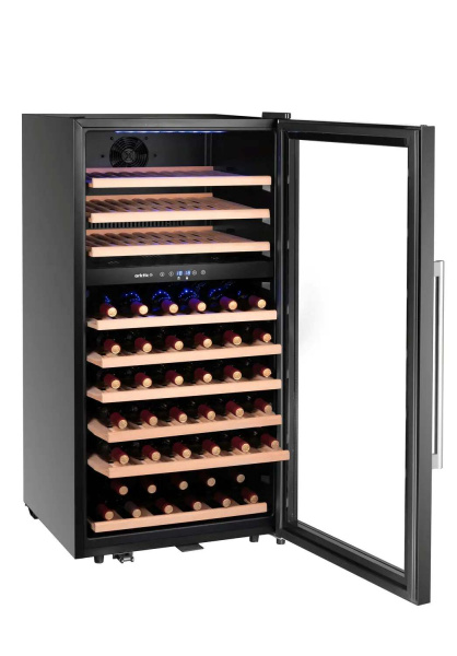 ARKTIC Vyno šaldytuvas, 2 zonų, 91 buteliai, 230L, Juodas, 569x595x(H)1215mm 237113 | E-gastro