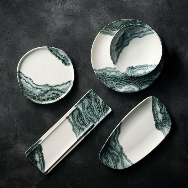 FINE DINE Lėkštė Tide Black, kreminė, ø220mm, 12 vnt. TDBKEVP81 | E-gastro