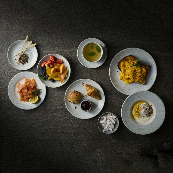 FINE DINE Lėkštė aukštu krašteliu Delta Grey, melsva, ø 260 mm, 6 vnt. DELGWP261 | E-gastro