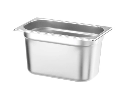 HENDI Konteineris GN 1/4, Budget Line, 4L, nerūdijantis plienas, 265x162x(H)150mm 800546 | E-gastro