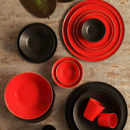 FINE DINE Lėkštė Coal, juoda, ø280 mm, 6 vnt. 04ALM001522 | E-gastro