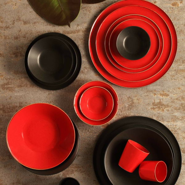 FINE DINE Gili lėkštė Coal, juoda, ø200 mm, 6 vnt. 04ALM002758 | E-gastro