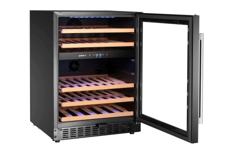 ARKTIC Vyno šaldytuvas, 2 zonų, 46 buteliai, Juodas, 570x595x(H)820mm 237106 | E-gastro