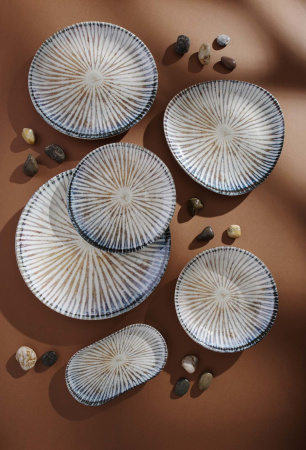 FINE DINE Trikampė lėkštė Ammonite, ø190 mm, 6 vnt. 200285 | E-gastro