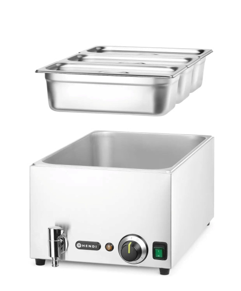 HENDI Rinkinys: marmitas RANGER su išleidimo čiaupu + 3x GN 1/3 su dangčiu, GN 1/1, 590x332x(H)242mm 238868 | E-gastro