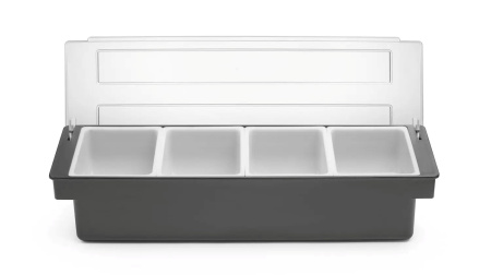 HENDI Barmeno dėžutė gėrimų priedams – 4 įdėklai, BarUp, 480x150x(H)100mm 552025 | E-gastro