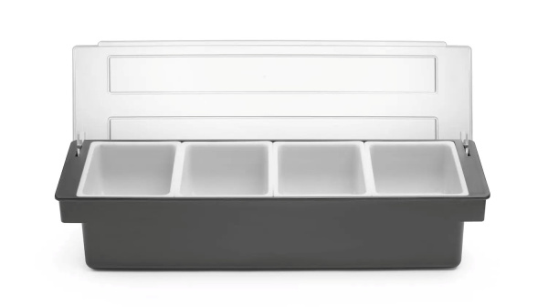 HENDI Barmeno dėžutė gėrimų priedams – 4 įdėklai, BarUp, 480x150x(H)100mm 552025 | E-gastro