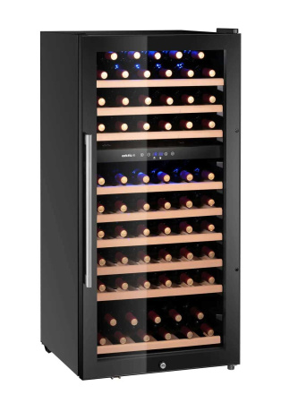 ARKTIC Vyno šaldytuvas, 2 zonų, 91 buteliai, 230L, Juodas, 569x595x(H)1215mm 237113 | E-gastro