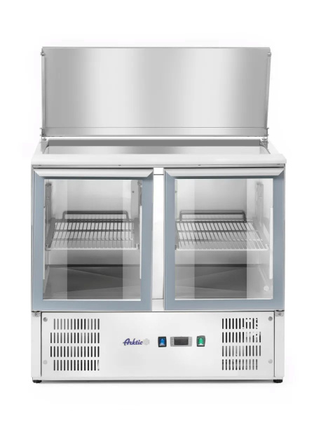 ARKTIC šaldomas 2 durų įstiklintas stalas su atlenkiamu dangčiu 247 L 900x700x(H)860mm 236246 | E-gastro