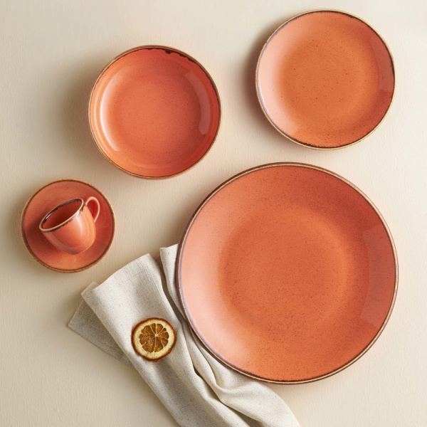 FINE DINE Lėkštė Amber, oranžinė, ø280 mm, 6 vnt. 04ALM001498 | E-gastro