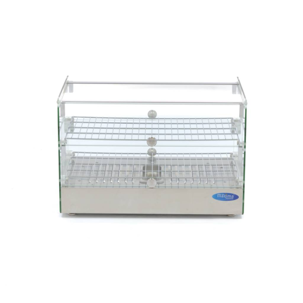 MAXIMA Šildomas maisto vitrininis stendas 50 L 55 cm 2 lentynos