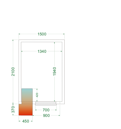 TEFCOLD Šaldomas kambarys CRPF1521, 1500x2100x2200mm, 0/+8 °C 44171 | E-gastro