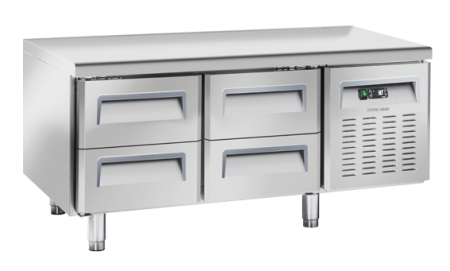 COOL HEAD Šaldomas stalas su 8 stalčiais UGN4180, GN 1/1, 230V/282W, 700x650x2239 mm UGN 4180 | E-gastro