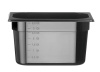 HENDI GN 1/4 konteineris iš juodo polikarbonato, 4L, Juodas, 265x162x(H)150mm