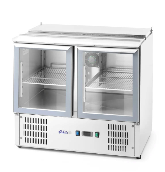ARKTIC šaldomas 2 durų įstiklintas stalas su atlenkiamu dangčiu 247 L 900x700x(H)860mm 236246 | E-gastro