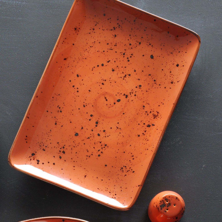 FINE DINE Stačiakampė lėkštė, oranžinė, 300x150mm, 6 vnt. 769645 | E-gastro