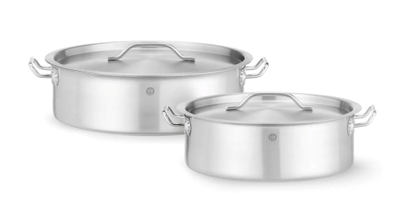 HENDI Troškinimo puodas su dangčiu, 10,8L, Ø360x(H)139mm 836521 | E-gastro