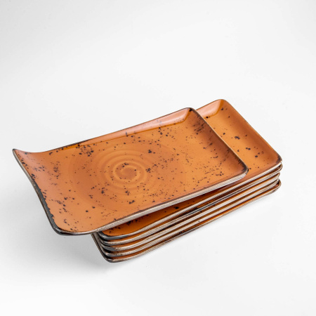FINE DINE Stačiakampė lėkštė, oranžinė, 215x120mm, 6 vnt. 778357 | E-gastro