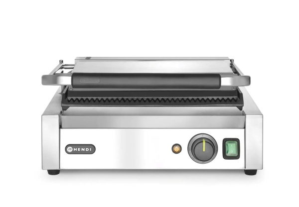HENDI Kontaktinis grilis Panini, rifliuotas viršus ir apačia, 430x375x(H)216mm 263655 | E-gastro