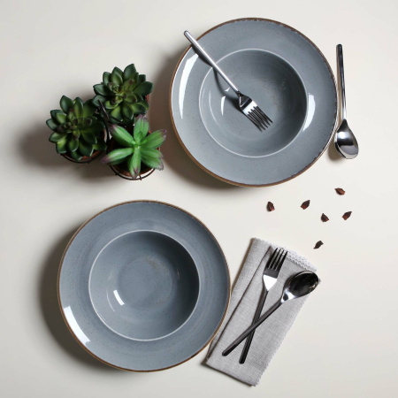 FINE DINE Plati lėkštė Stone, tamsiai pilka, ø 200 mm, 6 vnt. 04ALM005307 | E-gastro