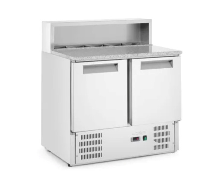 ARKTIC 2 durų šaldytuvo stalas su antstatu ir granito stalviršiu, 247 l, 900x700x(H)1070 mm, 230V/145W 236208 | E-gastro