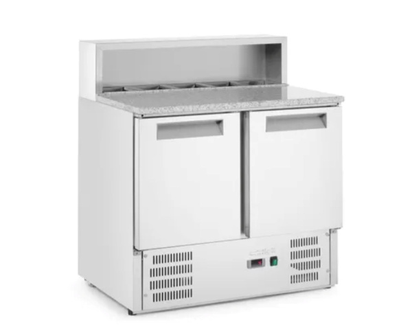 ARKTIC 2 durų šaldytuvo stalas su antstatu ir granito stalviršiu, 247 l, 900x700x(H)1070 mm, 230V/145W 236208 | E-gastro