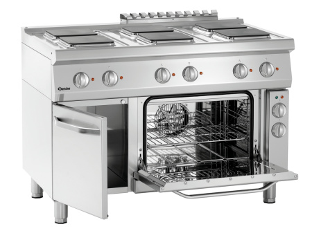BARTSCHER Elektrinė viryklė 700, 6 kaitviečių su konvekcine orkaite, 400V / 19,25 kW 286347 | E-gastro