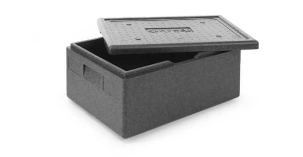 HENDI Termokonteineris iš kopolimero Piocelan, Kitchen Line, GN 1/1, 40 L, juodas, 600x400x(H)283 mm 707746 | E-gastro