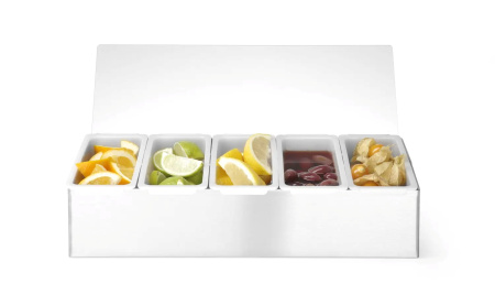 HENDI Ingridientų laikymo dėžė - 5 dalių, 375x140x90 (H) mm 552100 | E-gastro