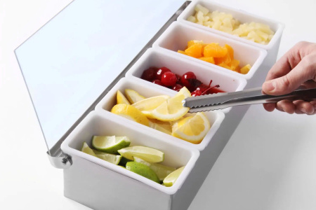 HENDI Ingridientų laikymo dėžė - 5 dalių, 375x140x90 (H) mm 552100 | E-gastro